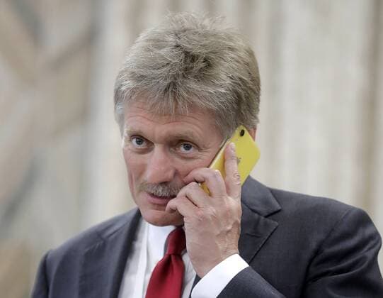 BISHKEK, KYRGYZSTAN - JUNE 14, 2019: Russian Presidential Spokesman Dmitry Peskov talks on the phone ahead of a meeting of Russia s President Vladimir Putin and Iran s President Hassan Rouhani. Mikhail Metzel TASS  TS0AF8BF