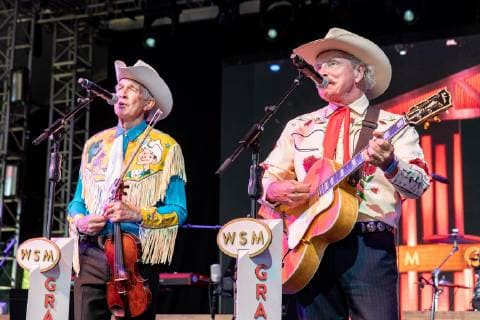 June 13, 2019 - Manchester, Tennessee, U.S - WOODY PAUL and RANGER DOUG of Riders in the Sky during the Grand Ole Opry super jam Bonnaroo Music + Arts Festival in Manchester, Tennessee Manchester U.S. - ZUMAs135 20190613_zap_s135_033 Copyright: xDanielxDeSloverx