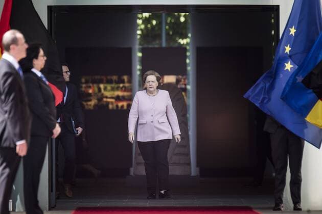 Federal Chancellor Angela Merkel, CDU, not pictured at the reception of Volodymyr Selenskyj , President of Ukraine, with Military Honours at the Federal Chancellery in Berlin, 18 06 2019 Berlin Germany Copyright: xFlorianxGaertner photothek.netx