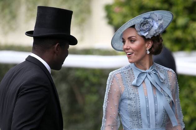 Catherine, Duchess of Cambridge attends the first day of Royal Ascot at Ascot Racecourse in Berkshire, England. JUNE 18th 2019  MTXx192207