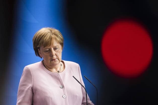 News Bilder des Tages June 18, 2019 - Berlin, Germany - German Chancellor Angela Merkel is pictured during a press conference held with President of Ukraine Volodymyr Zelensky (not in the picture) at the Chancellery in Berlin, Germany on June 18, 2019. Berlin Germany  - ZUMAn230 20190618_zaa_n230_812 Copyright: xEmmanuelexContinix