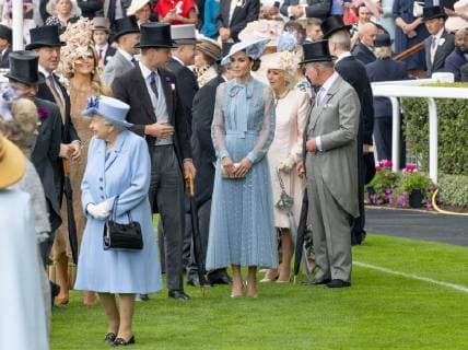 18-06-2019 England Royals during the Royal Ascot horse races. Queen Elizabeth Queen Maxima and King Willem-Alexander and Princess Anne Prince William and Catherine and Prince of Wales, Charles and Duchess of Cornwall, Camilla The 5 day meeting is one of the highlights of the horse racing calendar and has been held at the famous Berkshire course since 1711.  Copyright: xPPEx