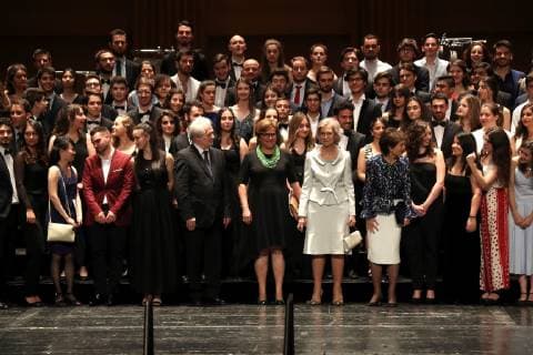 Emeritus Queen Sofia (C) attends the closing of the Reina Sofía School of Music 2018 2019 academic year held at Royal Theater in Madrid, Spain, 18 June 2019. Emeritus Queen Sofia attends a concert at Royal Theater in Madrid !ACHTUNG: NUR REDAKTIONELLE NUTZUNG!  Copyright: xKikoxHuescax GRAF647 20190618-636964913529888427