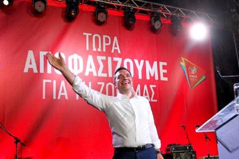 News Bilder des Tages June 18, 2019 - Athens, Greece - Greek Prime Minister Alexis Tsipras delivers his speech during a pre-election rally ahead of the General Elections, in Athens. Greece is holding General Elections on 07 July. Athens Greece - ZUMAv62_ 20190618_zaf_v62_025 Copyright: xAristidisxVafeiadakisx