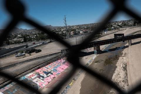 June 18, 2019 - Military personnel from the EjÅ½rcito Mexicano, Mexico s army, patrol the Rio Grande along the U.S.-Mexico border with intentions to prevent migrants from illegally crossing into the United States through El Paso, Texas, in Ciudad Ju¡rez, Chihuahua, MÅ½xico. According to the Mexican military personnel, they began patrolling the border in Ciudad Ju¡rez on June 16. - ZUMAj106 20190618_zap_j106_001 Copyright: xJoelxAngelxJuarezx