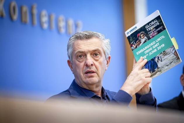 News Themen der Woche KW25 News Bilder des Tages Filippo Grandi, Hoher Kommissar der Vereinten Nationen fuer Fluechtlinge, aufgenommen waehrend einer Pressekonferenz zum UN-Weltfluechtlingsbericht Global Trends in der Bundespressekonferenz. Berlin, 19.06.2019. Berlin Deutschland *** Filippo Grandi, United Nations High Commissioner for Refugees, recorded during a press conference on the UN World Refugee Report Global Trends at the Federal Press Conference Berlin, 19 06 2019 Berlin Germany Copyright: xJaninexSchmitz photothek.netx