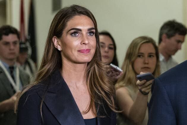 June 19, 2019 - Washington, District of Columbia, U.S. - Hope Hicks, former White House Communications Director for U.S. President Donald Trump, leaves a closed door meeting with lawmakers on the House Judiciary Committee on Capitol Hill in Washington, D.C. on June 19, 2019. Credit: CNP Washington U.S. - ZUMAs152 20190619_zaa_s152_032 Copyright: xAlexxEdelmanx