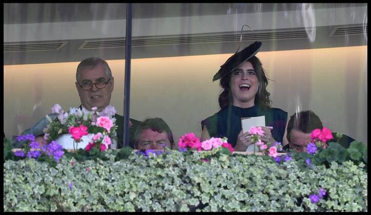 . 20 06 2019. Ascot, United Kingdom. Royal Ascot-Ladies Day. Princess Eugenie cheering during the in the Royal Box while watching the second race as she HM Queen Elizabeth II accompanied by other members of the Royal Family at Royal Ascot for Ladies Day.  xAndrewxParsonsx xi-Imagesx IIM-19827-0028