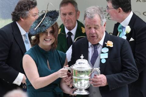 Princess Eugenie of York presents the Hampton Court Stakes during Ladies Day on day 3 of Royal Ascot at Ascot Racecourse in Berkshire, England. JUNE 20th 2019  MTXx192240