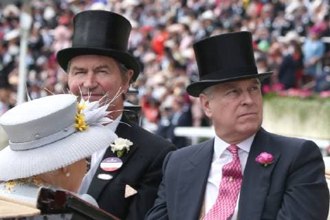 Queen Elizabeth II, Anne, Princess Royal, Timothy Laurence and Prince Andrew, Duke of York attend Ladies Day on day 3 of Royal Ascot at Ascot Racecourse in Berkshire, England. JUNE 20th 2019  MTXx192240
