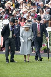CEO of Ascot, Johnny Weatherby, Queen Elizabeth II and Prince Andrew, Duke of York attend Ladies Day on day 3 of Royal Ascot at Ascot Racecourse in Berkshire, England. JUNE 20th 2019  MTXx192240