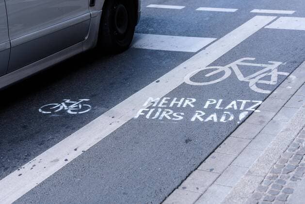 Dortmund, bicycle path Feature Picture Germany, Dortmund 21 06 2019 The picture shows a bicycle path on the streets of Dortmund with the inscription More space for the bicycle Dortmund North Rhine-Westphalia Germany