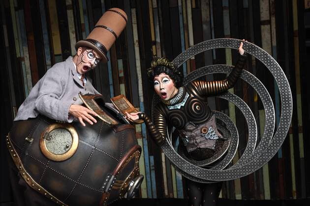 Entertainment Bilder des Tages Entertainment Themen der Woche KW25 CIRQUE DU SOLEIL KURIOS PREVIEW, Klara, The Telegraph of the Invisible, played by Kazuha Ikeda (right) and Mr Microcosmos played by Mathieu Hubener (left) pose for photographs as part of a media preview for Cirque du Soleil s Kurios, Cabinet of Curiosities in Sydney, Monday, June 24, 2019. Cirque du Soleil s Kurios, Cabinet of Curiosities opens in Sydney on the 2nd of October. ( NO ARCHIVING, EDITORIAL USE ONLY, NO USE IN BOOKS WITHOUT CONSENT Sydney NSW AUSTRALIA  Copyright: xDEANxLEWINSx 20190624001405782802