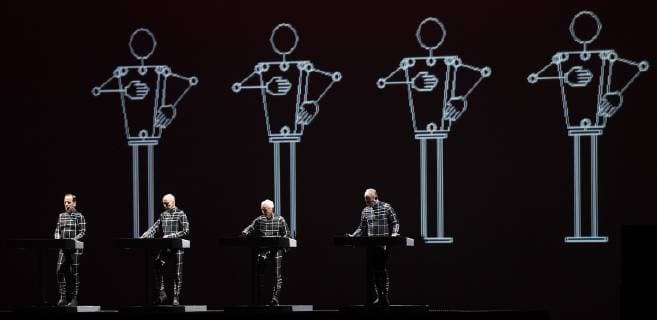 German music band Kraftwerk performs during the Metronome music festival in Prague, Czech Republic, on Saturday night, June 22, 2019. (CTKxPhoto OndrejxDeml) CTKPhotoP201906230029701  dml 007