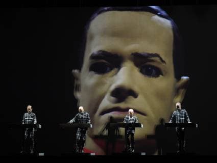 German music band Kraftwerk performs during the Metronome music festival in Prague, Czech Republic, on Saturday night, June 22, 2019. (CTKxPhoto OndrejxDeml) CTKPhotoP201906230030201  dml 011K