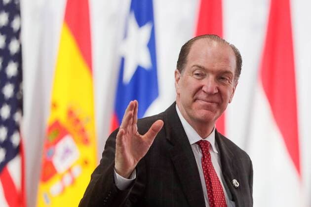 OSAKA, JAPAN - JUNE 28, 2019: World Bank President David Malpass ahead of an official meeting ceremony for the heads of delegations from the G20 member countries, invited guests and international organisations participating in the 2019 G20 Summit at the INTEX Osaka International Exhibition Centre. Mikhail Metzel TASS  TS0B13DF