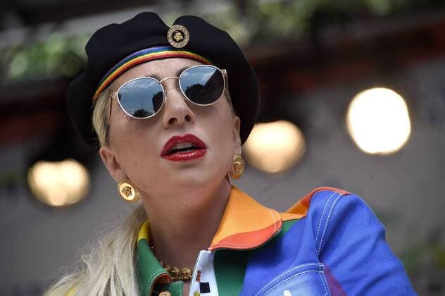 Lady Gaga speaks onstage during Pride Live s 2019 Stonewall Day to commemorate 50 years since the Stonewall riots during LGBT Pride Month on Friday, June 28, 2019 in New York City. The bar made history on June 28, 1969 after violent demonstrations erupted following an early-morning police raid. The Stonewall Inn was designated as the country s first national monument to LGBT rights in 2016.  NYP20190628909 StevenxFerdman