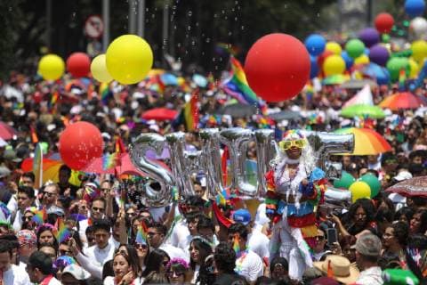 People participate in the march of the LGBT Pride, in Mexico City, Mexico, 29 June 2019. The Mexican LGBT community showed today how much progress has been made in claiming their rights with a massive march to the main square of the capital of a country where hate crimes against its members persist. LGBT community claims rights with mass march in Mexico City !ACHTUNG: NUR REDAKTIONELLE NUTZUNG!  Copyright: xSáshenkaxGutiérrezx AME1834 20190629-636974488558208735