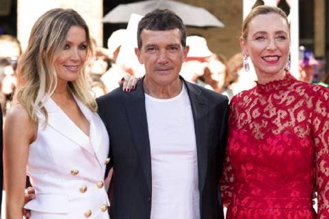 Antonio Banderas with life partner Nicole Kimpel and Diana Iljine at the CineMerit Gala in honour of Antonio Banderas with the premiere of Leid und Herrlichkeit Dolor y gloria at the 37 Filmfest München 2019 in the Festivalzentrum Gasteig Munich, 29 06 2019 Foto:xN.xKolinzx xFuturexImage