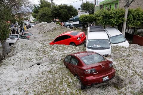 General view of the damage due the accumulation of hail in the streets of Guadalajara, Jalisco, Mexico, on 30 June 2019. Hail affects west Mexico !ACHTUNG: NUR REDAKTIONELLE NUTZUNG!  Copyright: xFranciscoxGuascox AME2311 20190701-636975439235463714