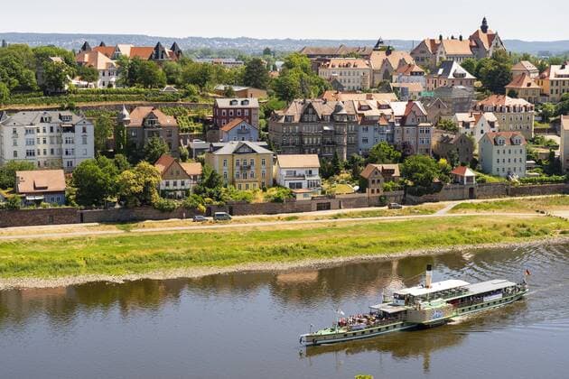 The historical paddle steamer town city Wehlen on the Elbe in Meissen district Meissen in Saxony photo Volker Hohlfeld paddle steamer town Wehlen