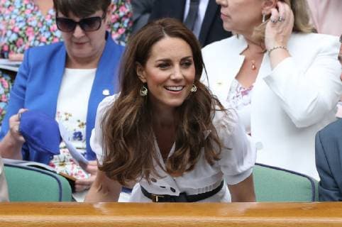 . 02 07 2019. London, United Kingdom. The Duchess of Cambridge in the Royal Box on day two of the Wimbledon Tennis Championships in London.  xStephenxLockx xi-Imagesx IIM-19868-0052