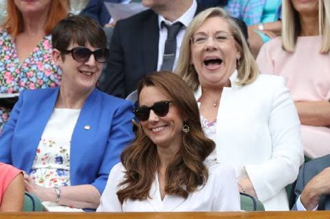 . 02 07 2019. London, United Kingdom. The Duchess of Cambridge in the Royal Box on day two of the Wimbledon Tennis Championships in London.  xStephenxLockx xi-Imagesx IIM-19868-0057
