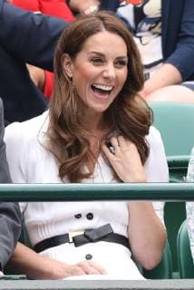 . 02 07 2019. London, United Kingdom. The Duchess of Cambridge on Court One to watch Johanna Konta on day two of the Wimbledon Tennis Championships in London.  xStephenxLockx xi-Imagesx IIM-19868-0062