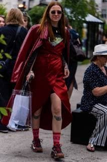 A chic showgoer attending Berlin Fashion Week - July 1, 2019 - BFW: July 2019 Street Style Day 1, Berlin Germany  Copyright: xNickxLeuzex NickLeuzeBFWSS208980