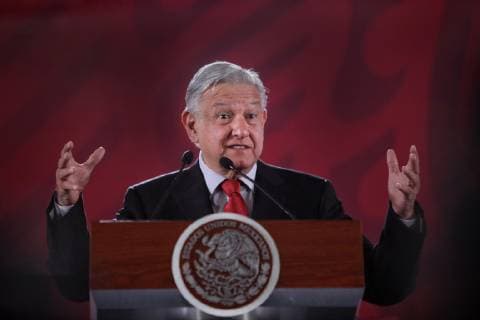 Mexican President Andres Manuel Lopez Obrador attends his daily press conference, at the Palacio Nacional in Mexico City, Mexico, 02 July 2019. During the press conference, Lopez Obrador spoke on public health, the migration crisis, and violence, upon a semester hitting the record of homicides. EPA Sashenka Gutierrez Mexican President Andres Manuel Lopez Obrador press conference !ACHTUNG: NUR REDAKTIONELLE NUTZUNG!  Copyright: xSashenkaxGutierrezx MEX6253 20190702-636976826140198618
