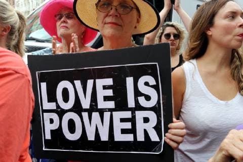 July 2, 2019 - New York City, New York, US - A diverse crowd of activists rallied outside the Middle Collegiate Church in New York s East Village on 2 July, 2019, to sent a message to members of Congress who are in their home districts for the Fourth of July holiday, that immigrants children are denied soap and toothbrushes, while crowded into unsafe United States Customs and Border Protection (CBP) and U.S. Immigration and Customs Enforcement (ICE) detention across the USA. And some dying in custody-or dying with parents as they cross the Rio Grande. New York City US - ZUMAl135 20190702_zap_l135_013 Copyright: xG.xRonaldxLopezx