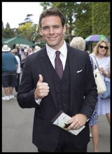 . 03 07 2019. London, United Kingdom. Sam Claflin arriving for the third day of the Wimbledon Tennis Championships in London. .  xStephenxLockx xi-Imagesx IIM-19872-0077