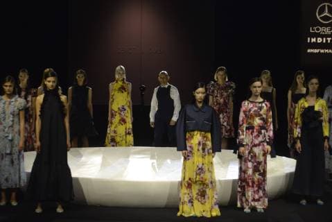Model at collection runway a creation from Devota Lomba during Pasarela Cibeles Fashion Week Madrid in Madrid on Tuesday, 09 July 2019 Cordon Press  JOAQUINxCORCHEROxARCOS