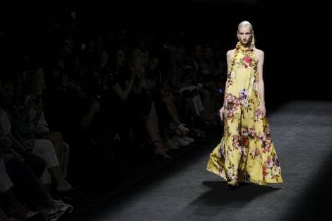 July 10, 2019 - Madrid, Spain - A model walks the runway at the Devota & Lomba fashion show during the Mercedes Benz Fashion Week Spring Summer 2020 at Ifema on July 09, 2019 in Madrid, Spain. Madrid Spain  - ZUMAn230 20190710_zaa_n230_177 Copyright: xOscarxGonzalezx