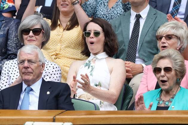 Entertainment Bilder des Tages . 11 07 2019. London, United Kingdom . Claire Foy in the Royal Box on day ten of the Wimbledon Tennis Championships in London.  xStephenxLockx xi-Imagesx IIM-19899-0060