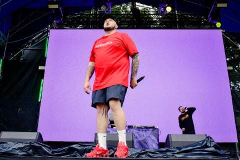 Ukraine: Music Festival Atlas Weekend 2019 (6 day) KYIV, UKRAINE - JULY 14, 2019: Singer Kyivstoner (Albert Vasiliev) during Music Festival Atlas Weekend 2019 Kiev Kiev Ukraine Atlas Weekend  AleksandrxGusev