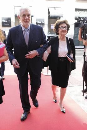 July 16, 2019 - Madrid, Spain - Spanish tenor Placido Domingo and Marta Ornelas during the 10th International Congress of Excellence organized by Madrid s Regional Government held at Teatro de la Zarzuela in Madrid, Spain, 15 July 2019. Madrid Spain  - ZUMAn230 20190716_zaa_n230_022 Copyright: xOscarxGonzalezx