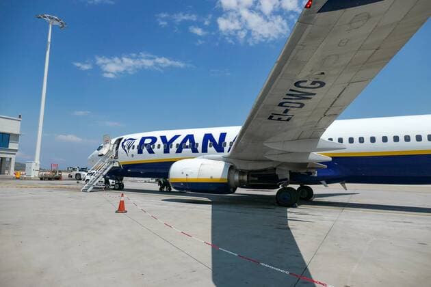 July 15, 2019 - Athens, Attica, Greece - Ryanair Boeing 737-800 airplane as seen in Athens ATH LGAV Eleftherios Venizelos International Airport AIA in the Greek capital. The aircraft is a Boeing 737-8AS(WL) with 2x CFM56-7 engines and registration EI-DWG. Ryanair FR RYR is an Irish budget airline, the largest low-cost carrier LCC of Europe. Athens Greece  - ZUMAn230 20190715_zaa_n230_533 Copyright: xNicolasxEconomoux