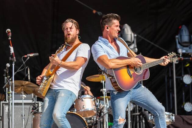 July 19, 2019 - Twin Lakes, Wisconsin, U.S - CURTIS REMPEL and BRAD REMPEL of High Valley during the Country Thunder Music Festival in Twin Lakes, Wisconsin Twin Lakes U.S. - ZUMAs135 20190719_zap_s135_006 Copyright: xDanielxDeSloverx