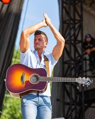 July 19, 2019 - Twin Lakes, Wisconsin, U.S - BRAD REMPEL of High Valley during the Country Thunder Music Festival in Twin Lakes, Wisconsin Twin Lakes U.S. - ZUMAs135 20190719_zap_s135_007 Copyright: xDanielxDeSloverx