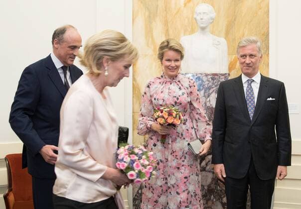 Prince Lorenz and Princess Astrid of Belgium passe by Queen Mathilde and King Philippe - Filip of Belgium ahead of a concert on the eve of Belgium s National Day, Saturday 20 July 2019, at Bozar in Brussels.  BENOITxDOPPAGNE 05630893