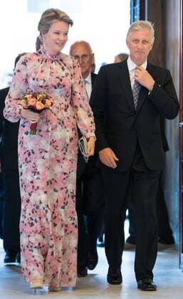 Queen Mathilde and King Philippe - Filip of Belgium pictured ahead of a concert on the eve of Belgium s National Day, Saturday 20 July 2019, at Bozar in Brussels.  BENOITxDOPPAGNE 05630899