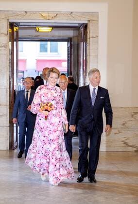 20-07-2019 Belgium Queen Mathilde and King Philippe - Filip pose ahead of a concert on the eve of Belgium s National Day at Bozar in Brussels.  Copyright: xPPEx