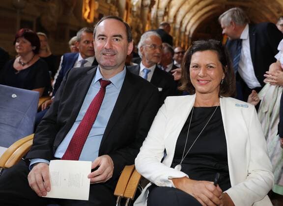 Award of the Bavarian Order of Merit Hubert Aiwanger and Ilse Aigner, Munich Germany Residence