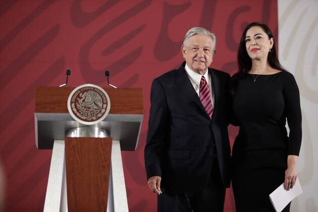 July 25, 2019 EUM20190725NAC04 JPG CIUDAD DE MEXICO PresidencyPresidencia AMLO In his conference on July 25, 2019 and before the municipal president of Naucalpan, Patricia Duran, President Andres Manuel Lopez Obrador made official the donation of the Rancho Los Tres Garcia, confiscated from organized crime, to the municipality of Naucalpan, State of Mexico, for the construc  - ZUMAu78_ 20190725_zaf_u78_008 Copyright: xElxUniversalx