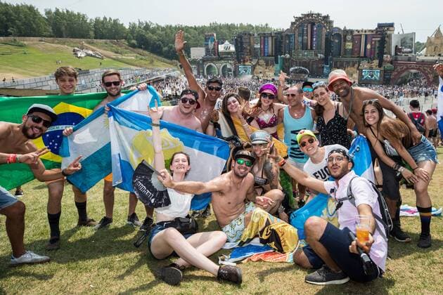 Party people at the mainstage pictured during the first day of the second weekend of the Tomorrowland music festival, Friday 26 July 2019. The 15th edition of Tomorrowland electronic music festival takes place at the De Schorre terrain in Boom from 19 to 21 July 2019 and from 26 to 28 July 2019.  DAVIDxPINTENS 05633725