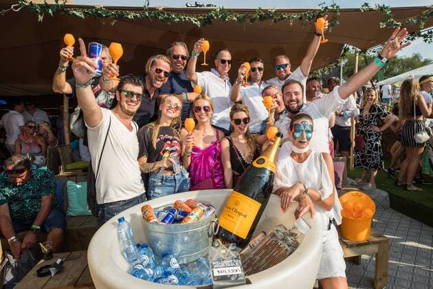 liter bottle of champagne Veuve Clicquot sold at Versuz stage during the first day of the second weekend of the Tomorrowland music festival, Friday 26 July 2019. The 15th edition of Tomorrowland electronic music festival takes place at the De Schorre terrain in Boom from 19 to 21 July 2019 and from 26 to 28 July 2019.  DAVIDxPINTENS 05633891