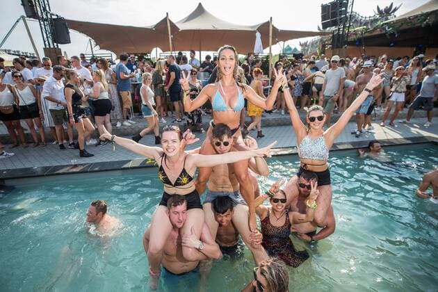 Poolparty at the Versuz stage pictured during the first day of the second weekend of the Tomorrowland music festival, Friday 26 July 2019. The 15th edition of Tomorrowland electronic music festival takes place at the De Schorre terrain in Boom from 19 to 21 July 2019 and from 26 to 28 July 2019.  DAVIDxPINTENS 05633897