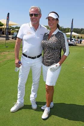 Steffen Goepel, Katarina Witt at the GRK Golf Charity Masters Golf Tournament at the Golf Country Club Leipzig at the Golfresort Machern near Leipzig on 27 07 2019