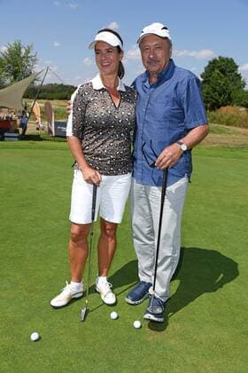 Katarina Witt, Wolfgang Stumph at the GRK Golf Charity Masters Golf Tournament at the Golf Country Club Leipzig in the Golf Resort Machern near Leipzig on 27 07 2019